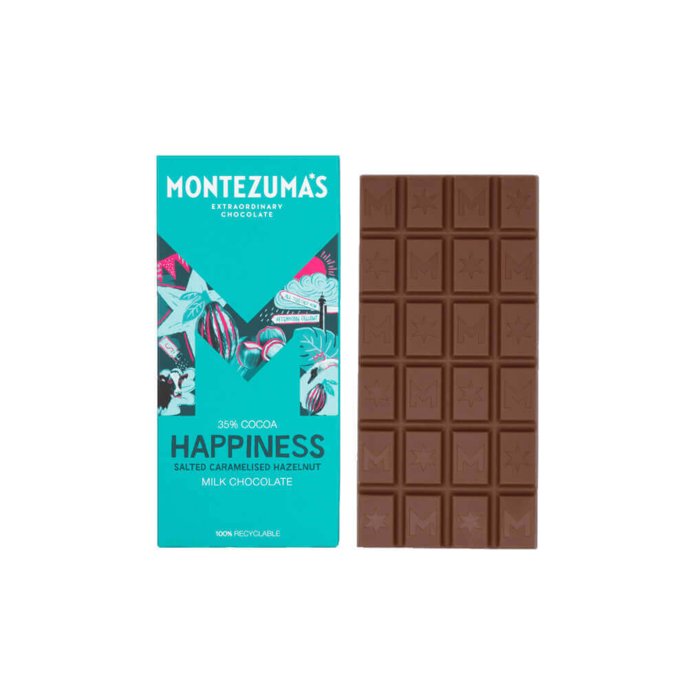 Montezuma's Happiness Milk With Salted Caramelised Hazelnuts 90g